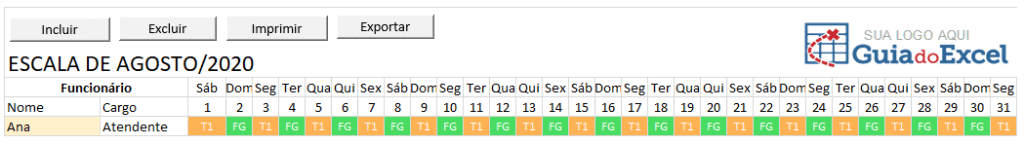 Escala de trabalho 12x36