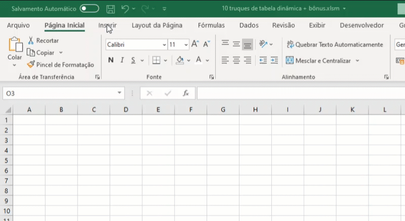 Como criar uma tabela dinâmica no Excel 2