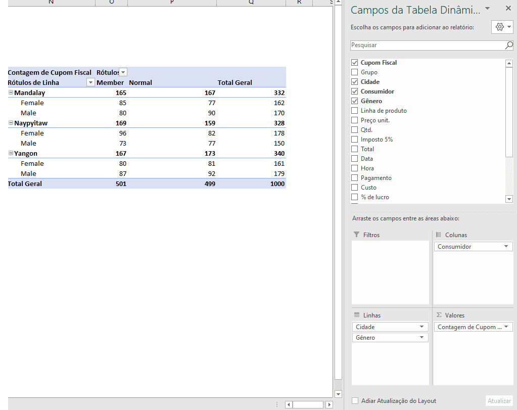 Como criar uma tabela dinâmica no Excel 4