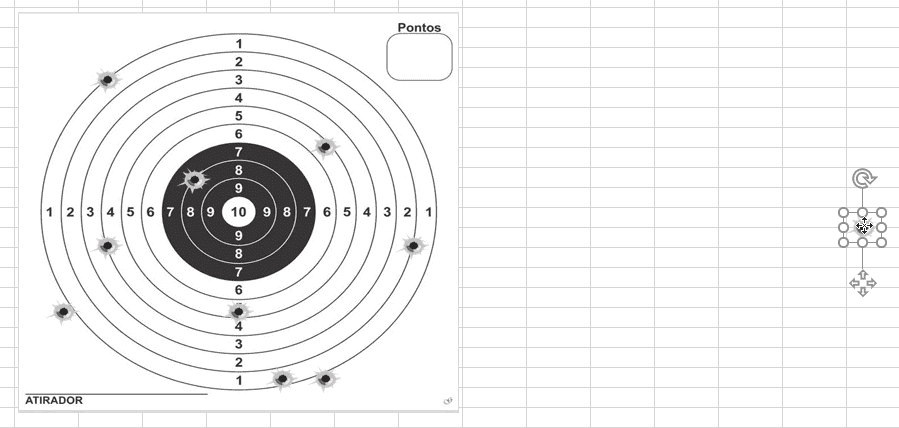 Gráfico de tiro ao alvo Excel 7