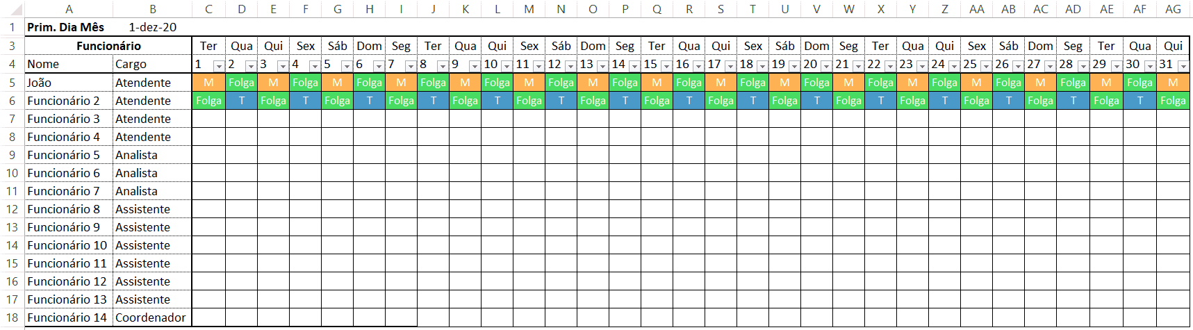 Planilha Escala 12x36