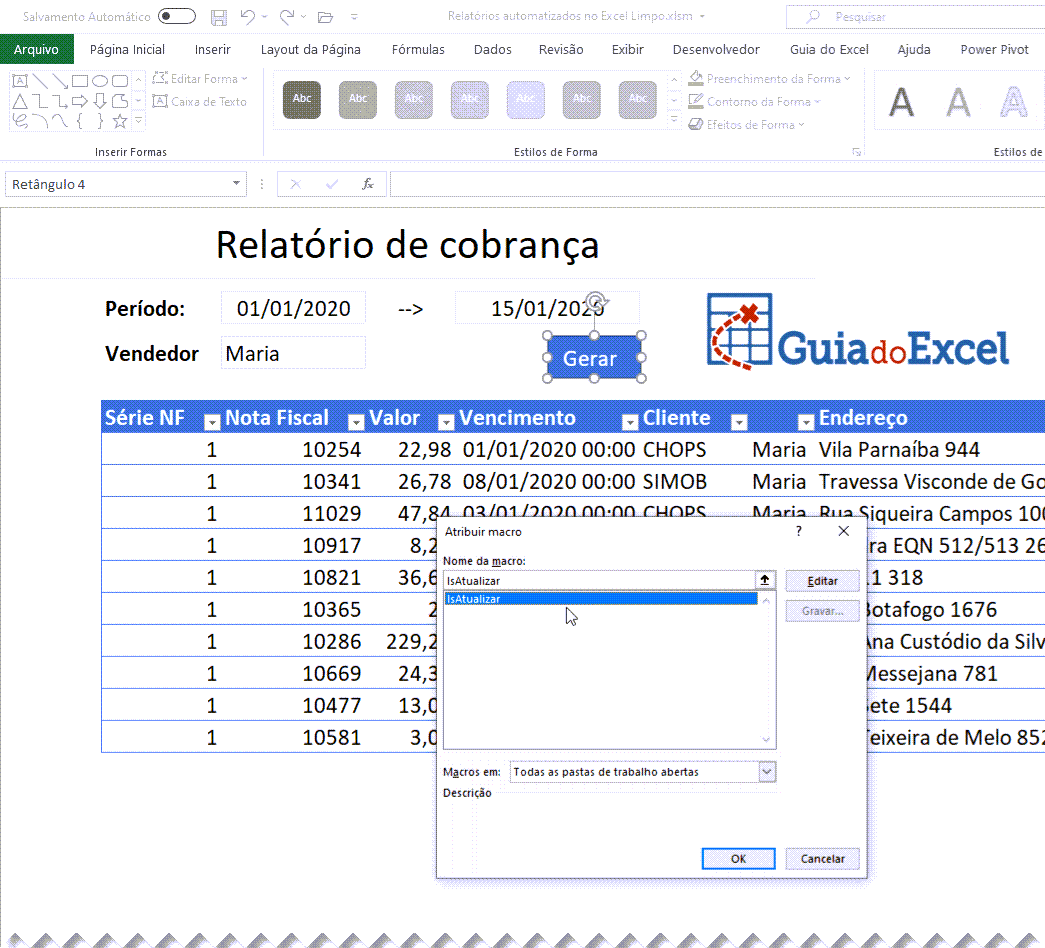 Relatório com filtros no Excel com Power Query Parâmetros Excel no Power Query 23