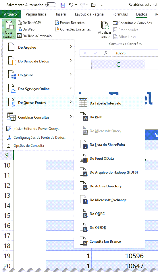 Relatório com filtros no Excel com Power Query Parâmetros Excel no Power Query 11