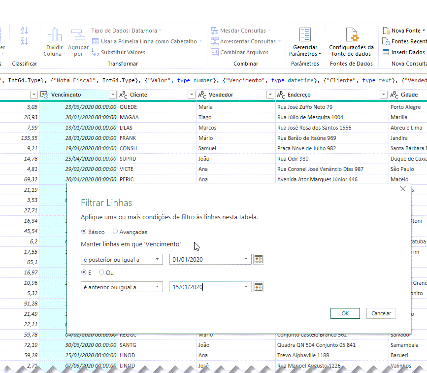 Relatório com filtros no Excel com Power Query Parâmetros Excel no Power Query 13