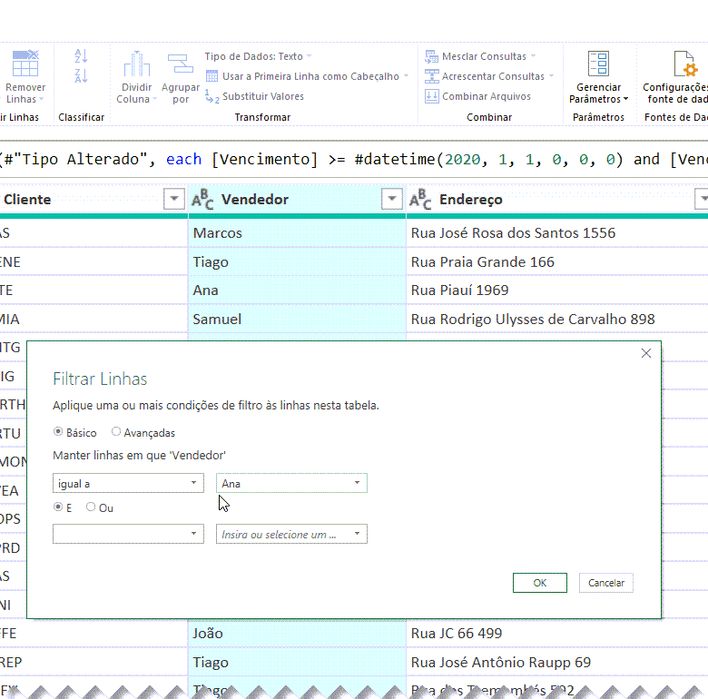 Relatório com filtros no Excel com Power Query Parâmetros Excel no Power Query 14