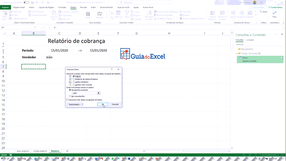 Relatório com filtros no Excel com Power Query Parâmetros Excel no Power Query 19