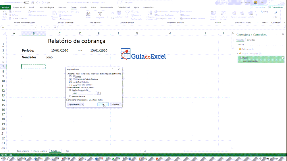 Relatório com filtros no Excel com Power Query Parâmetros Excel no Power Query 19