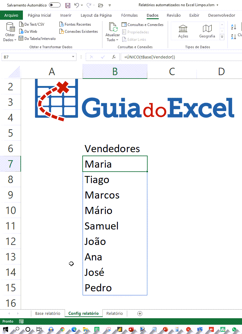 Relatório com filtros no Excel com Power Query Parâmetros Excel no Power Query 3