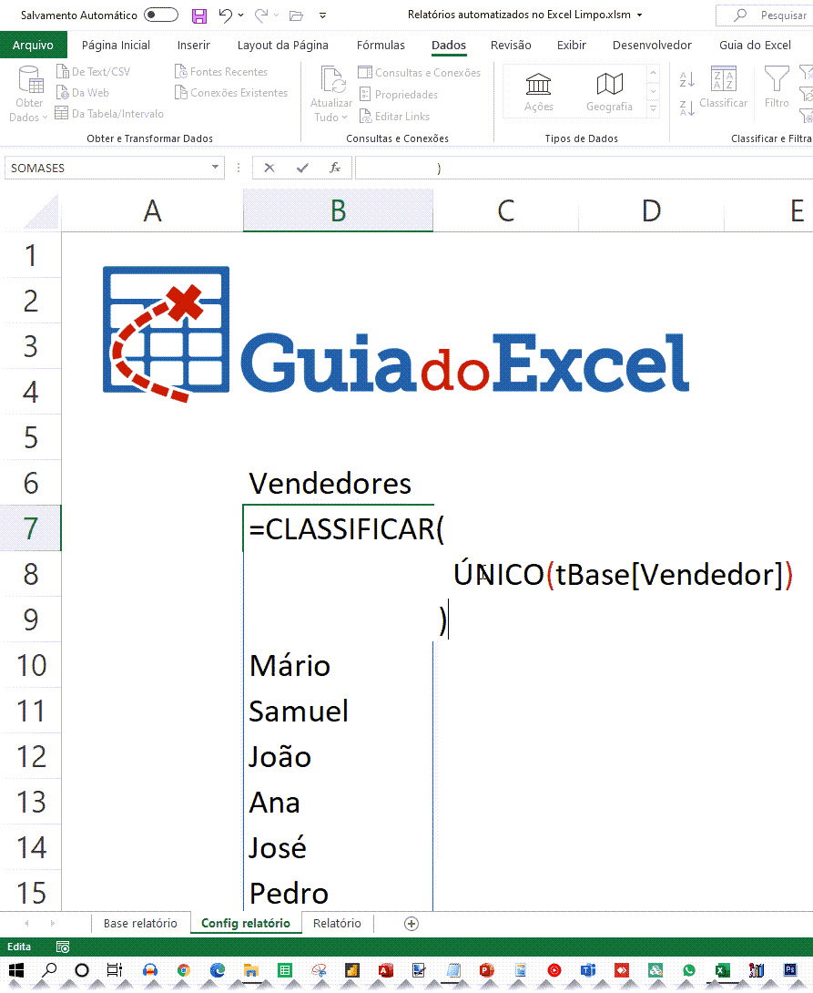 Relatório com filtros no Excel com Power Query Parâmetros Excel no Power Query 4