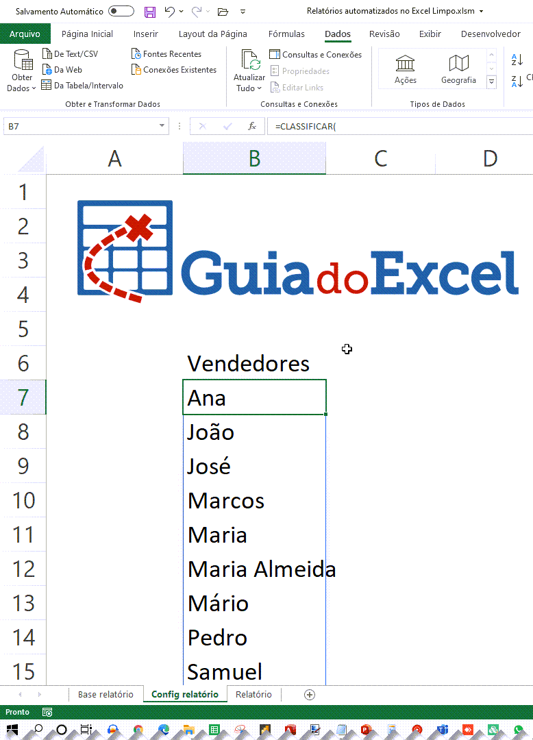 Relatório com filtros no Excel com Power Query Parâmetros Excel no Power Query 5