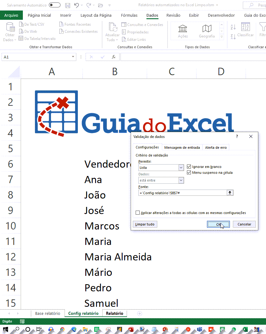 Relatório com filtros no Excel com Power Query Parâmetros Excel no Power Query 7