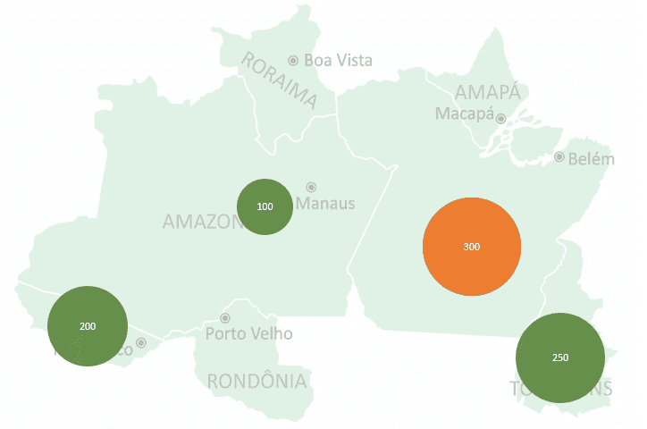 Gráfico de mapa com bolhas 14