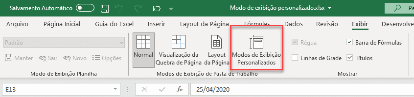 Modo de exibição personalizado 2