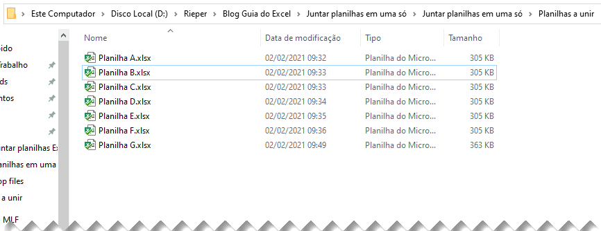 juntar planilhas em uma só Excel 3