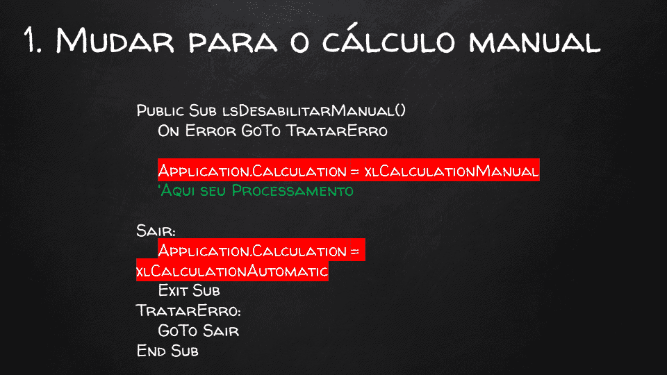 Como aumentar a velocidade do VBA Excel 1