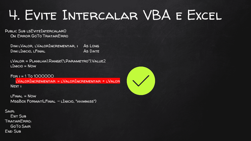 Como aumentar a velocidade do VBA Excel