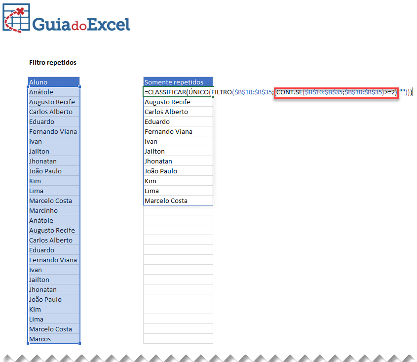 Função Filtro Excel 18