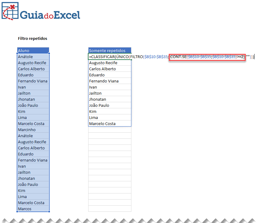 Função Filtro Excel 18