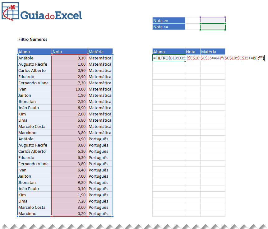 Função Filtro Excel 6