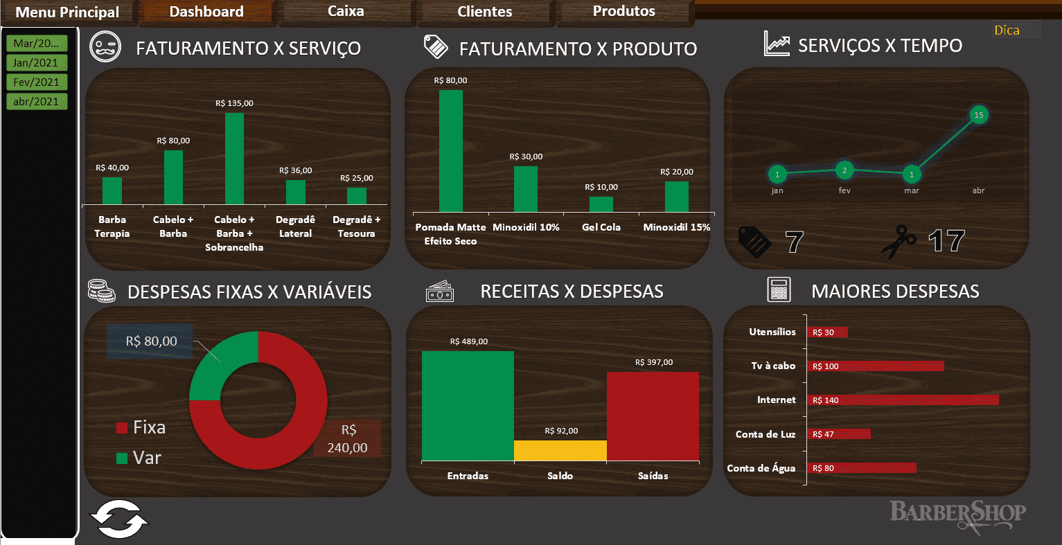 Planilha de controle de barbearia 5