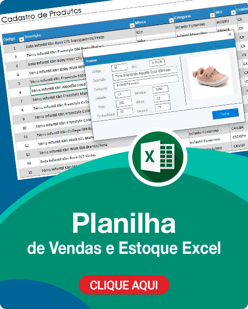 Planilha de vendas e estoque Excel