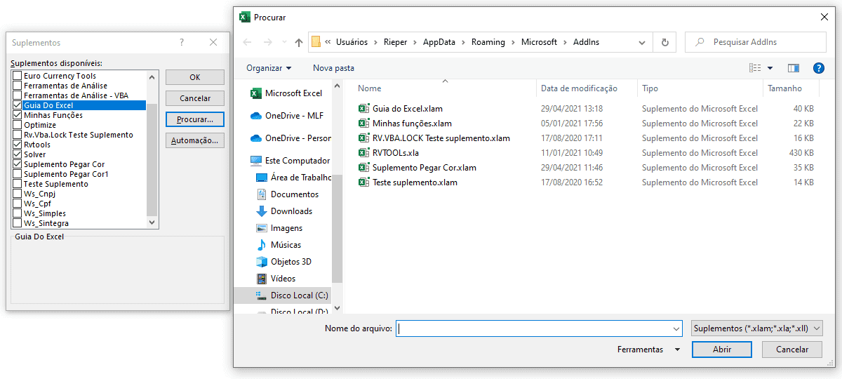 como ativar suplementos no excel 3
