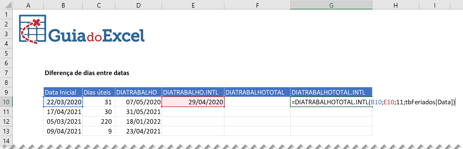 dias uteis excel 6