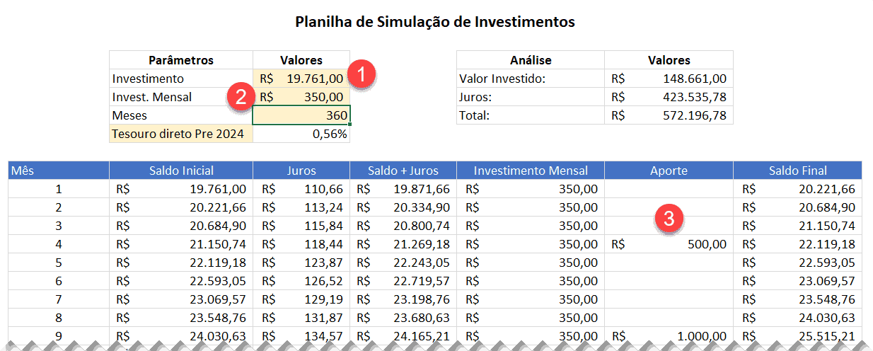 planilha de investimento 7