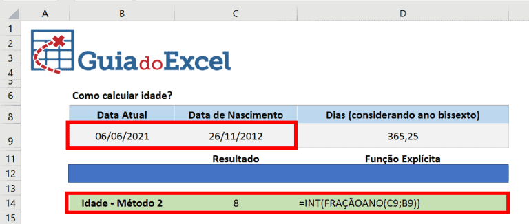 como calcular intervalo de datas no excel