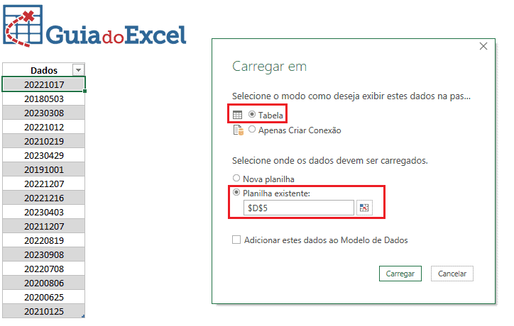 Converter data no padrão aaaammdd para data válida no Excel