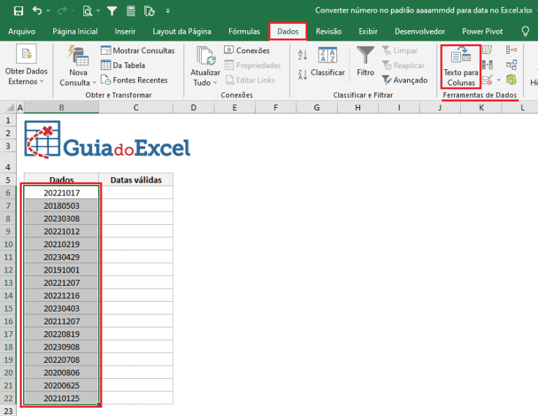 Converter data no Excel Ano Mês Dia - Guia do Excel