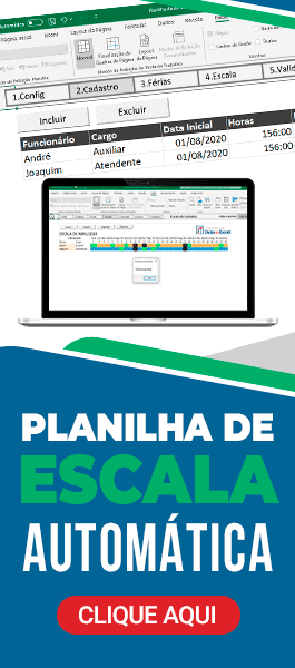 Planilha de escala de trabalho automática Excel