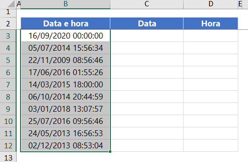 texto para colunas excel data