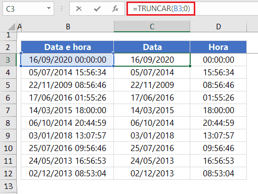 Função Truncar Excel