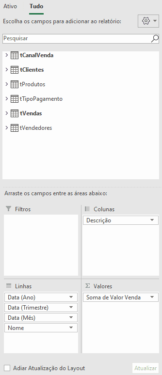 Tabela dinâmica - Relacionar tabelas Excel 10