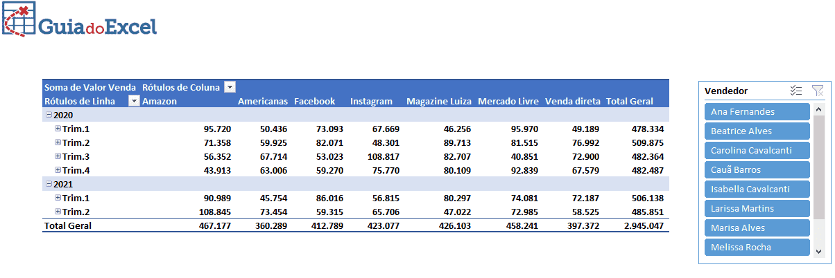 Tabela dinâmica - Relacionar tabelas Excel 7