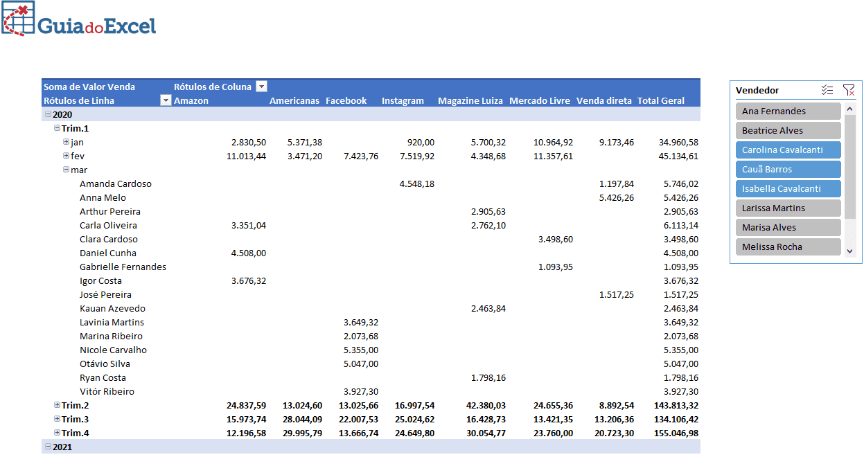 Tabela dinâmica - Relacionar tabelas Excel 8