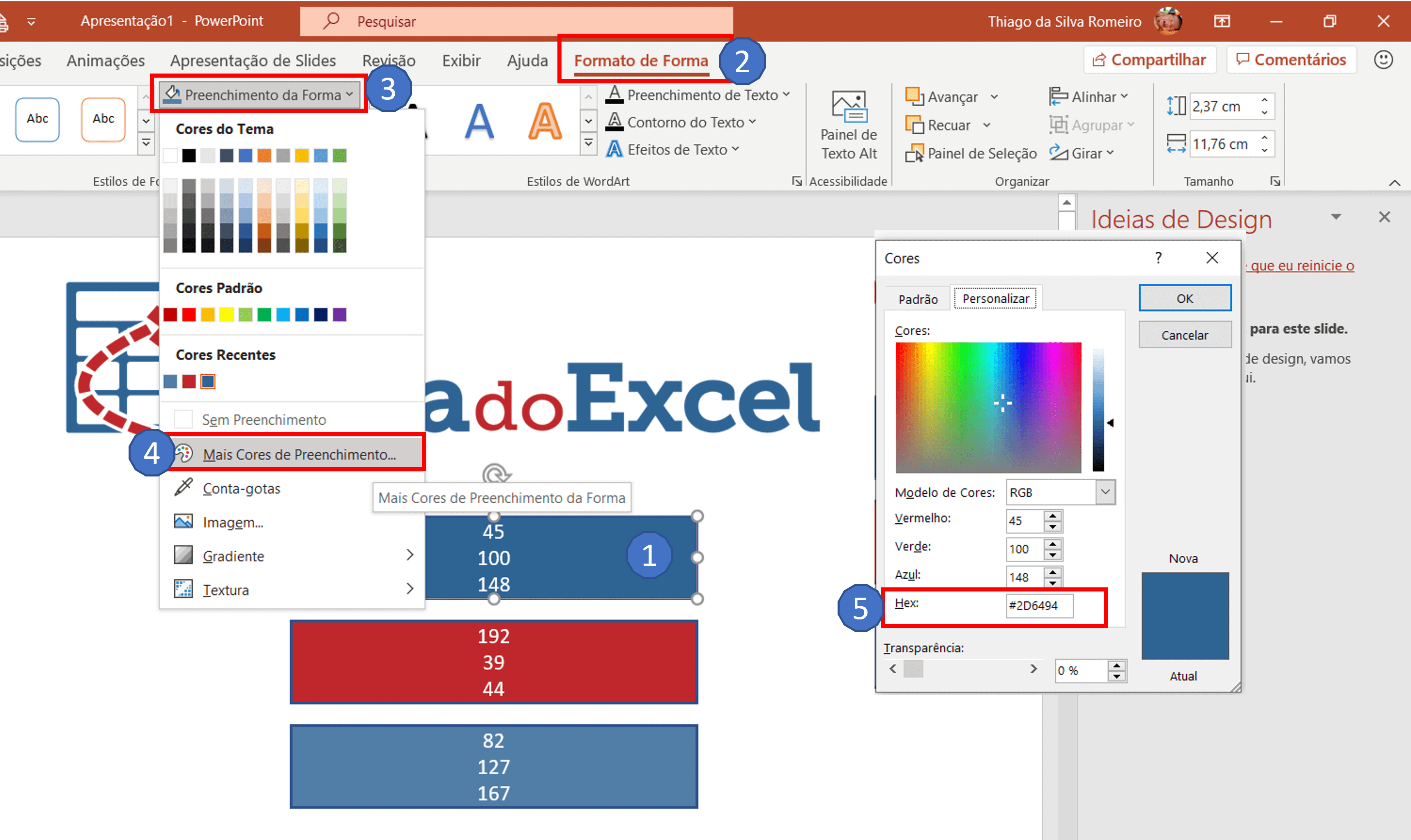 escolher cores dashboard 11