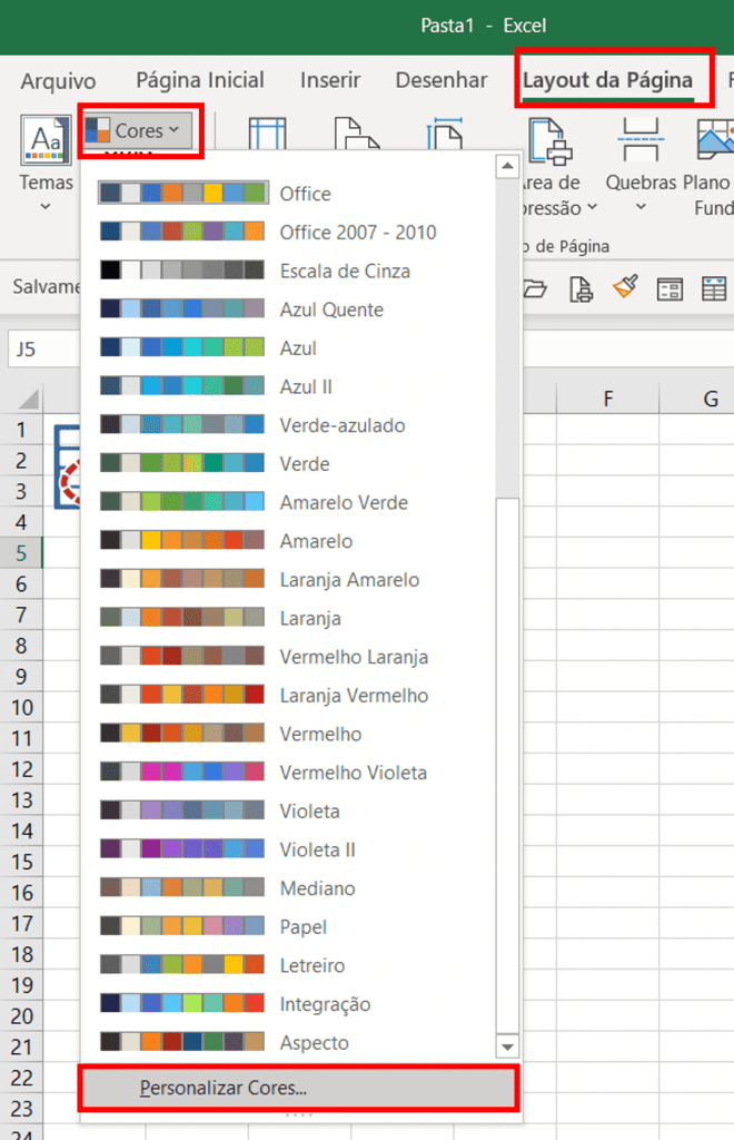 escolher cores dashboard 12