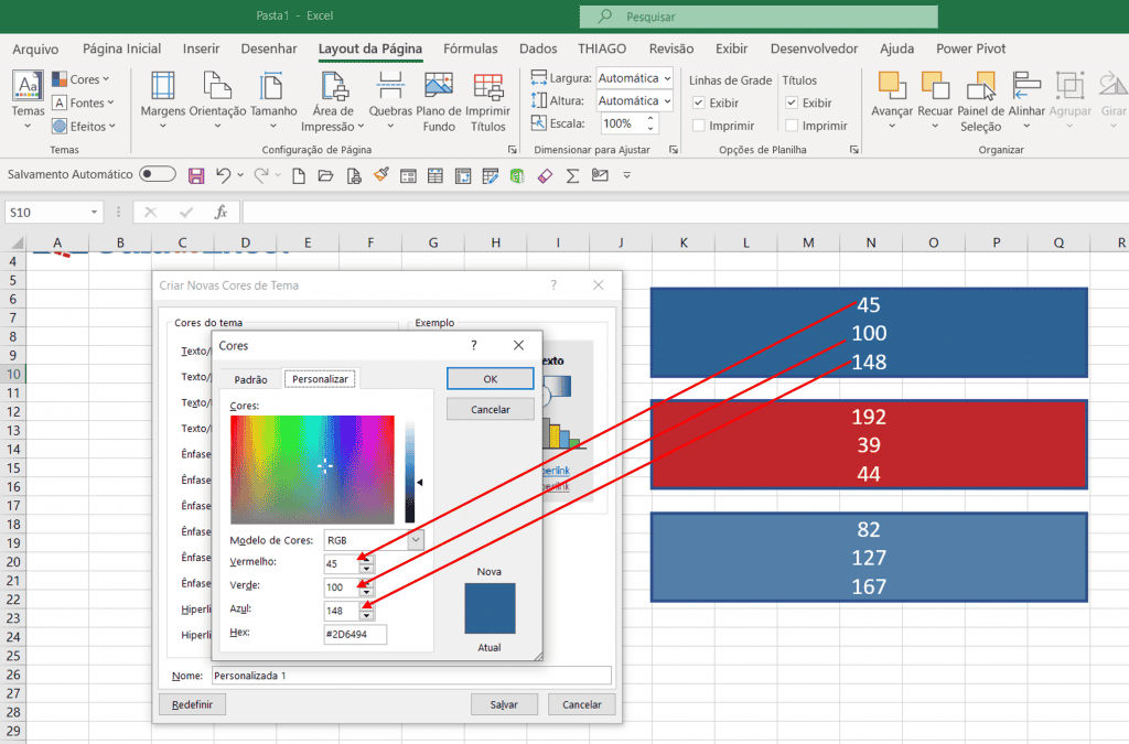 escolher cores dashboard 14