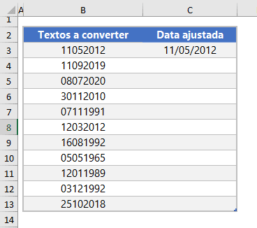 texto para data Excel 3