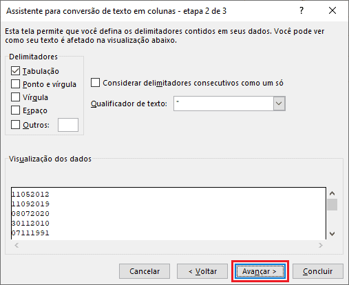 texto para data Excel 9