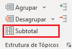 Como agrupar dados no Excel - Estrutura de Tópicos 4