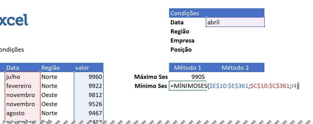 Maximo ses e minimo ses Excel 5