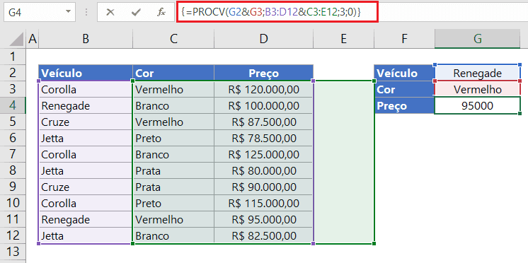 procv 2 colunas