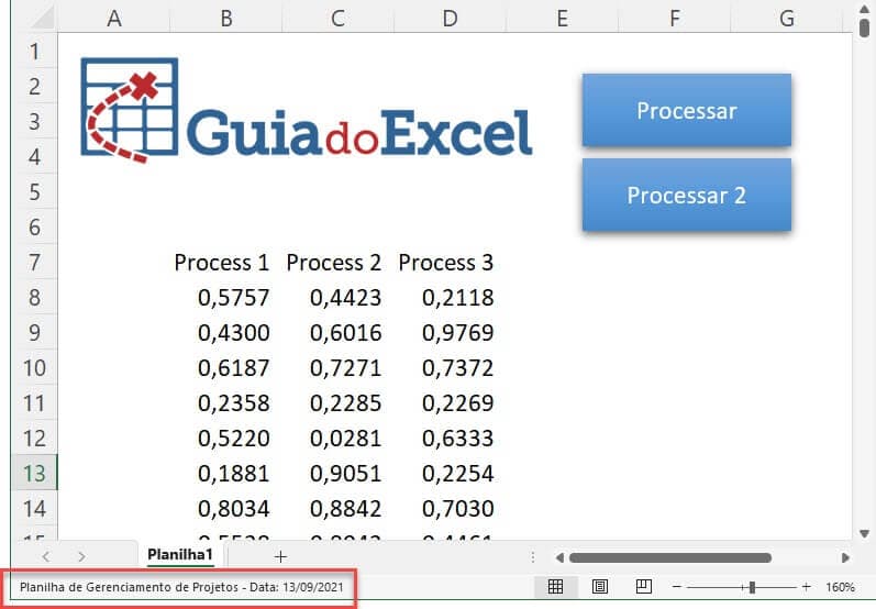 Como alterar statusbar excel vba