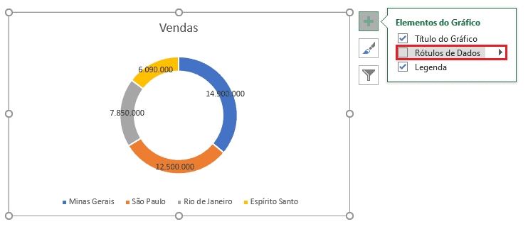 porcentagem em gráfico Excel 6