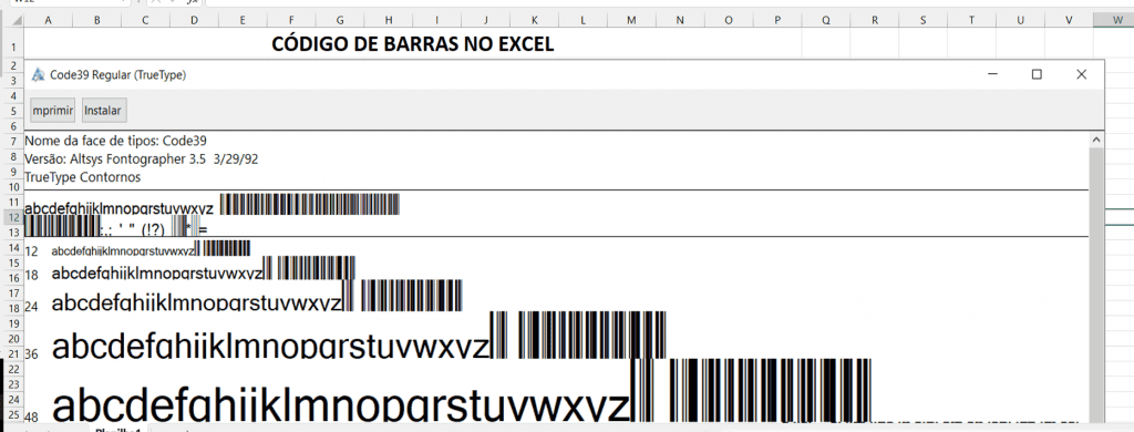 Códigos de Barras Excel