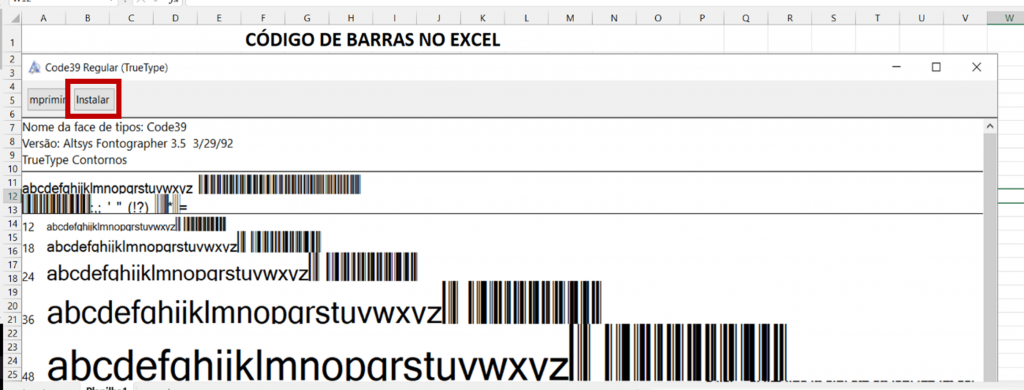 Códigos de Barras Excel