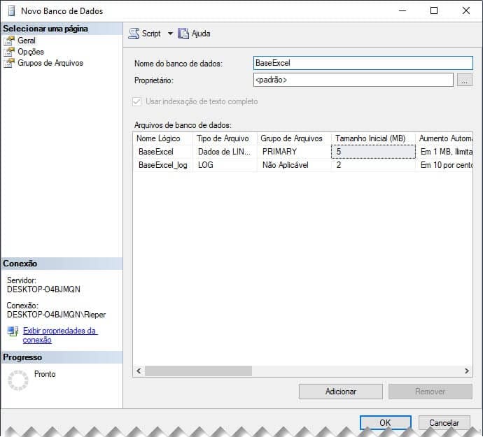 importar planilhas no SQL SERVER